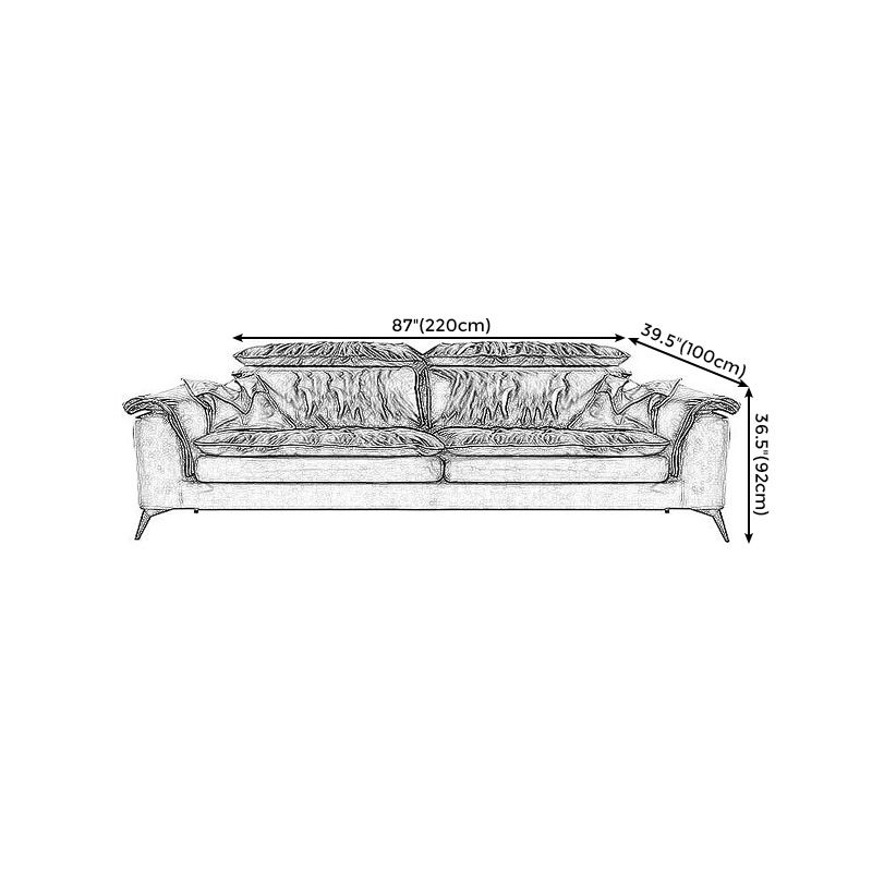 Pillow Top Arm Sectionals 26.22"High Faux Leather Cushion Back Sofa, Black Clearhalo 'furn' 'furn_sectionals' 'Furniture' 'furniture_sectionals' 'Living Room Furniture' 'Sectionals' 1200x1200_941d13a9-48d6-41ce-b1c7-e087eccd0a01