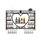 Wall Mounted Wine Rack Iron Wine Bottle & Glass Rack without Light