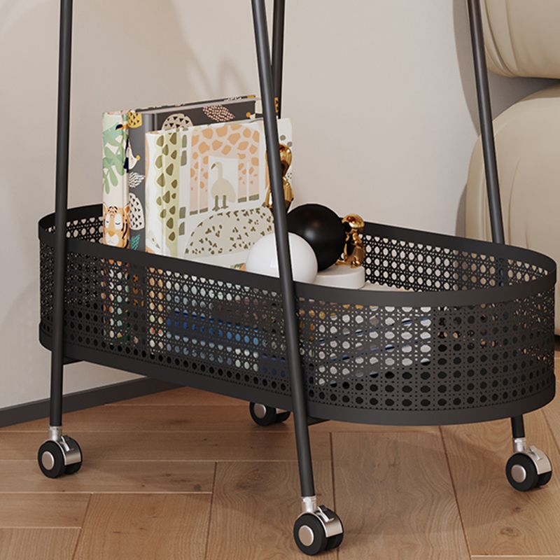 25.6" Wide Metal & Glass Side Table Elliptical Sofa Side Accent Table with Casters Clearhalo 'Coffee & Accent Tables' 'End & Side Tables' 'end_side_tables' 'furn' 'furn_end_side_tables' 'Furniture' 'Living Room Furniture' 1200x1200_941dcbe4-8ec6-4029-bff5-7fbb83c95926