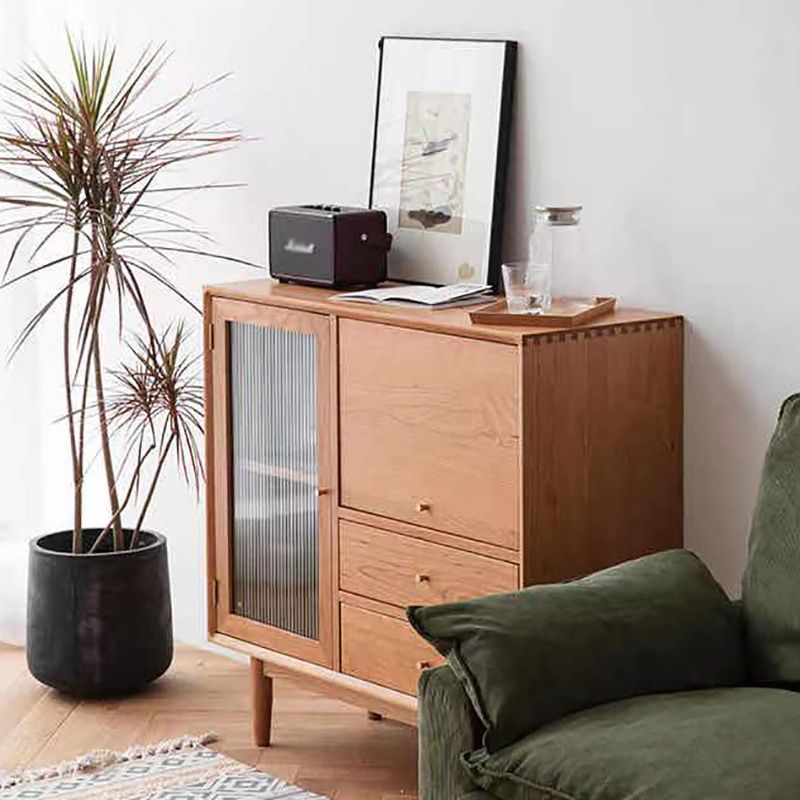 Armario de puertas de estilo glamoroso aparador de madera de 38 pulgadas para cocina