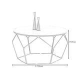 White Marble Frame 1 Coffee Table Modern Round Table for Living Room Clearhalo 'Coffee & Accent Tables' 'Coffee Tables' 'coffee_tables' 'furn' 'furn_coffee_tables' 'Furniture' 'furniture_coffee_tables' 'Living Room Furniture' 1200x1200_941f7ffd-ff35-43df-8057-c9396fd41b74