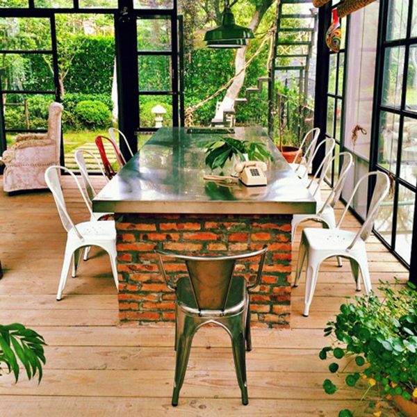 Industrial Style Kitchen Dining Chairs Metal Dining Armless Side Chairs (Set of 4) Clearhalo ' kitchen&dining_furn' 'Dining Chairs' 'Dining Tables & Seating' 'dining_chair' 'furn' 'furn_dining_chair' 'Furniture' 'furniture_dining_chair' 'Kitchen & Dining Furniture' 'kitchen' 1200x1200_94203f42-f4f9-444d-9cd9-572d52e875d7