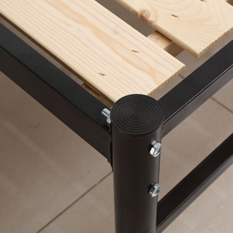 Follo metallico in metallo nero telaio industriale in stile industriale letto aperto con telaio aperto