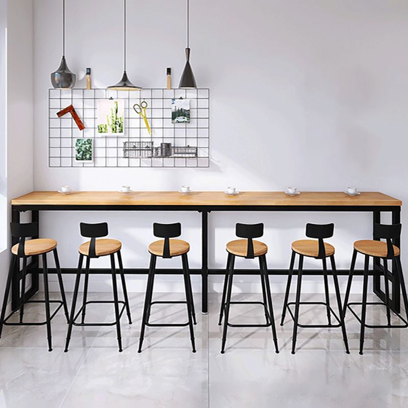 Industrial Bar Table Bar Height Rectangle Solid Wood Pub Table for Home Clearhalo 'Bar Furniture' 'Bar Tables' 'bar_tables' 'furn' 'furn_bar_tables' 'Furniture' 'Kitchen & Dining Furniture' 1200x1200_94282645-bd3d-4e3d-a4c2-455ff293f52f