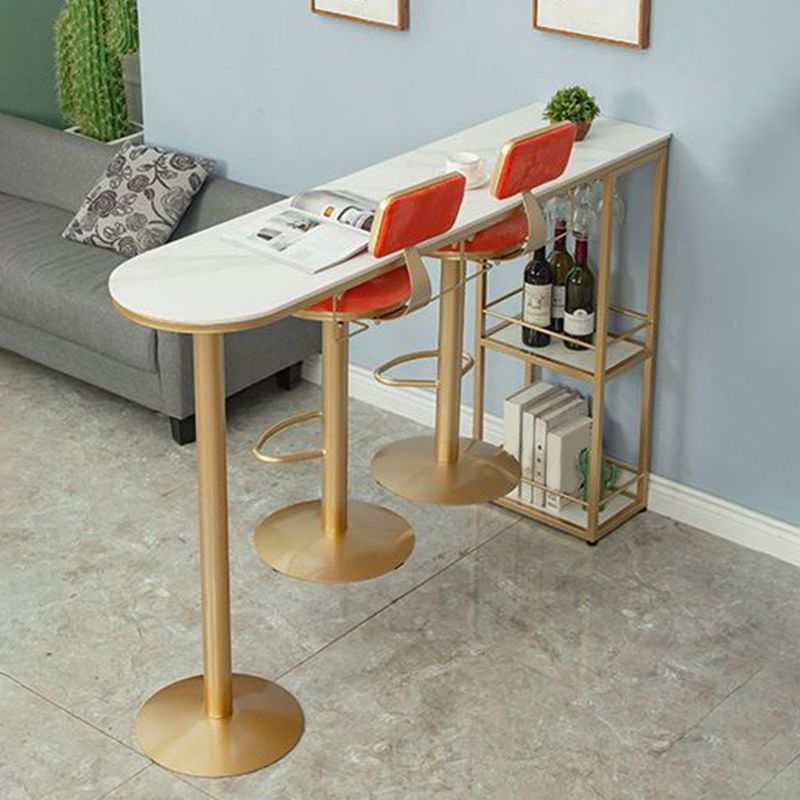 Sintered Stone Bistro Bar Table Modern Gold Frame Bar Table for Living Room Clearhalo 'Bar Furniture' 'Bar Tables' 'bar_tables' 'furn' 'furn_bar_tables' 'Furniture' 'Kitchen & Dining Furniture' 1200x1200_94283aab-6c95-4e19-b338-fa2334040a7f