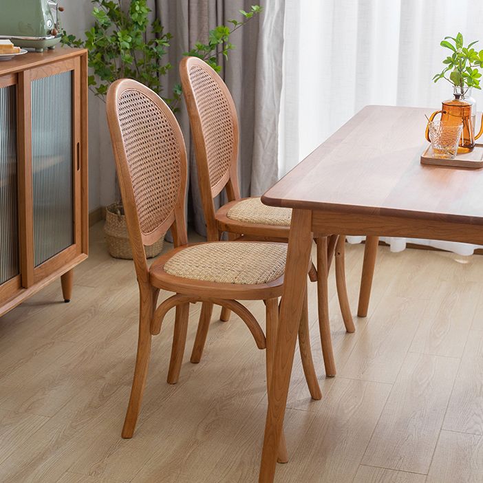 Bentwood Armless Dining Chairs Rattan Open Back Side Chairs with Wood Legs Clearhalo ' kitchen&dining_furn' 'Dining Chairs' 'Dining Tables & Seating' 'dining_chair' 'furn' 'furn_dining_chair' 'Furniture' 'furniture_dining_chair' 'Kitchen & Dining Furniture' 'kitchen' 1200x1200_9428dc9f-ac0f-4f76-8ce7-e9d9b00b5e03