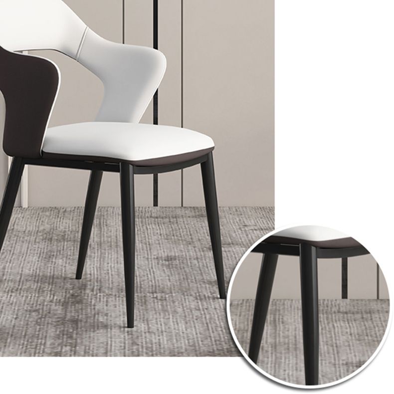 Contemporary Metal Dining Room Armchairs PU Leather Dining Chairs for Home Use Clearhalo ' kitchen&dining_furn' 'Dining Chairs' 'Dining Tables & Seating' 'dining_chair' 'furn' 'furn_dining_chair' 'Furniture' 'furniture_dining_chair' 'Kitchen & Dining Furniture' 'kitchen' 1200x1200_94294ec6-0fe1-485d-aa80-dea554145220
