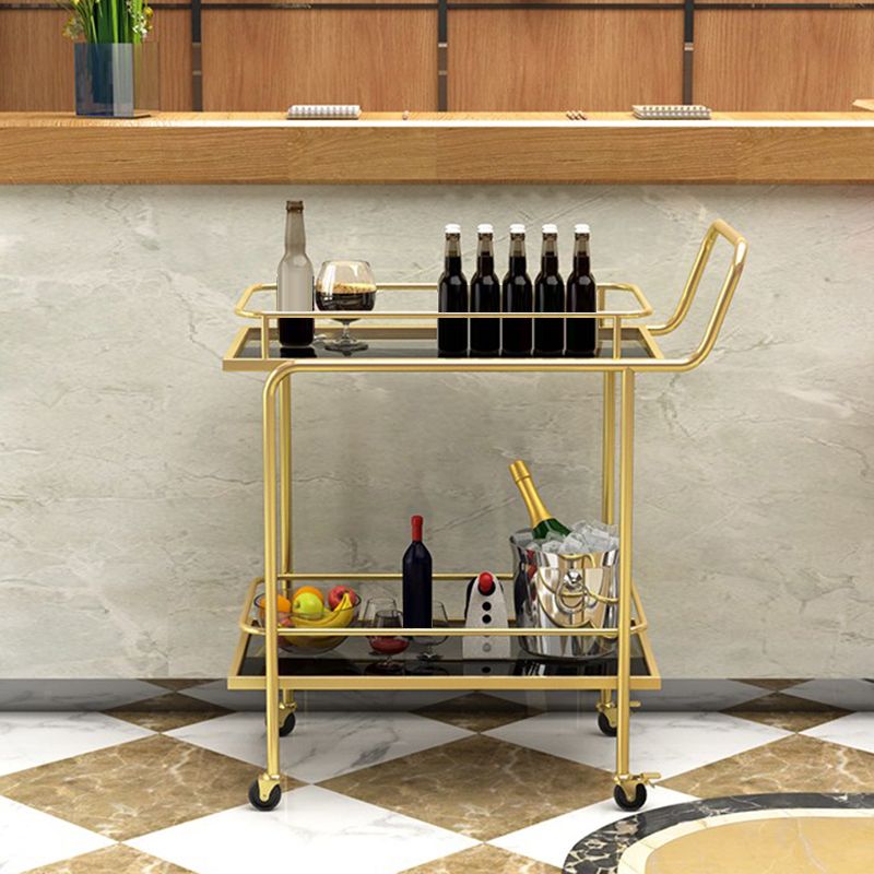 Contemporary 31.5"H Prep Table Rectangular Metal Rolling Prep Table for Dining Room Clearhalo 'furn' 'furn_kitchen_islands_carts' 'Furniture' 'Kitchen & Dining Furniture' 'Kitchen Islands & Carts' 'kitchen_islands_carts' 1200x1200_942aa24f-776d-44f5-a394-a3c1d25e3f10