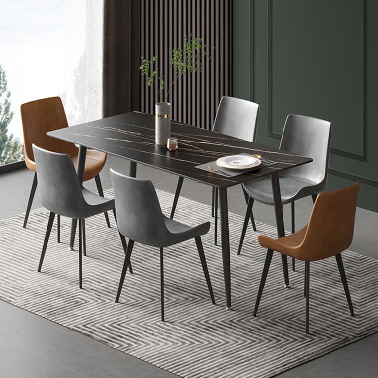 Modern Rectangle Dining Table Sintered Stone Dining Table with 4 Legs for Home Kitchen Dinner Clearhalo ' dining_table' 'Dining Tables & Seating' 'Dining Tables' 'furn' 'furn_dining_table' 'Furniture' 'furniture_dining_table' 'Kitchen & Dining Furniture' 'kitchen&dining_furn' 'kitchen' 'kitchen_dining_table' 1200x1200_942ab1ca-f6c1-4479-93a0-1e8ed7132576