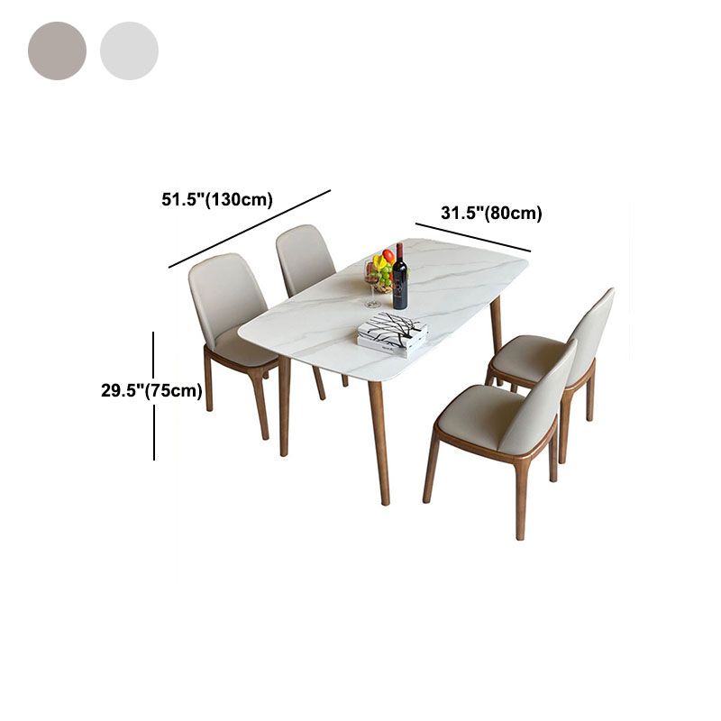 Contemporary Modern Rectangle Stone Table 4 Legs Home Kitchen Dinner Table Clearhalo ' dining_table' 'Dining Tables & Seating' 'Dining Tables' 'furn' 'furn_dining_table' 'Furniture' 'furniture_dining_table' 'Kitchen & Dining Furniture' 'kitchen&dining_furn' 'kitchen' 'kitchen_dining_table' 1200x1200_942abe82-269d-43a3-94bf-c459571229bc