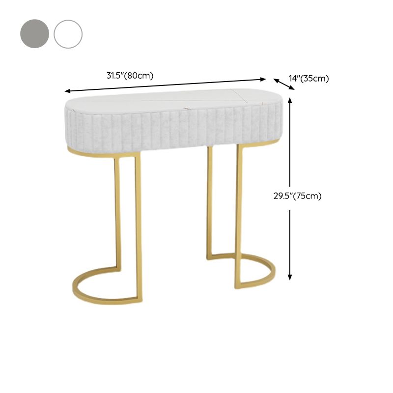 Tavolino di accento console ovale glam finitura antica 13,78 "con console di divano