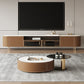 Wooden TV Stand Console Brown Modern Style TV Cabinet with Doors