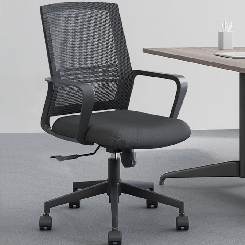 High / Mid Back Bureau Stoel Zwart Mesh Rotatable Desk -stoel met wielen