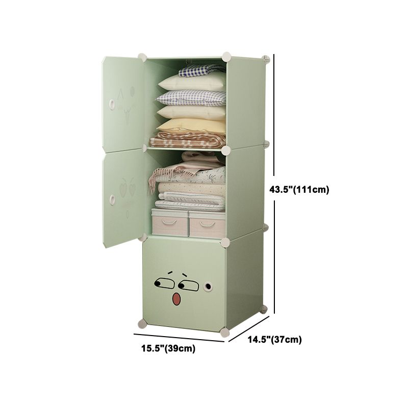 Modern Style Wardrobe Green Colour Plastic Bedroom Wardrobe Closet Clearhalo 'Armoires & Wardrobes' 'armoires_wardrobes' 'Bedroom Furniture' 'furn' 'furn_armoires_wardrobes' 'Furniture' 1200x1200_942c7a9b-301f-4e55-8129-25ea95d8b4af