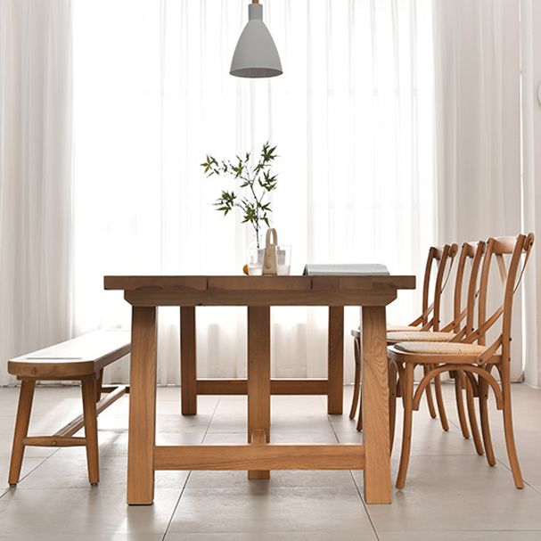 Modern 1/2/4/5 Pieces Dining Bench Set Rectangle Pine Wood Dining Table for Kitchen Clearhalo 'Dining Room Sets' 'Dining Tables & Seating' 'dining_room_set' 'furn' 'furn_dining_room_set' 'Furniture' 'furniture_dining_room_set' 'Kitchen & Dining Furniture' 1200x1200_942c7d0a-420f-48ff-bd20-6c50467eb9d6