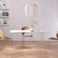 Industrial Dining Room Table Rectangle Stone Dinette Table in White Clearhalo 'Dining Tables & Seating' 'Dining Tables' 'dining_table' 'furn' 'furn_dining_table' 'Furniture' 'Kitchen & Dining Furniture' 1200x1200_942ee069-85b8-466d-998b-ee85059a5f4a