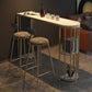 Barhocker-Tisch mit Steinplatte, Bar-Esstisch im glamourösen Stil mit Stauraum