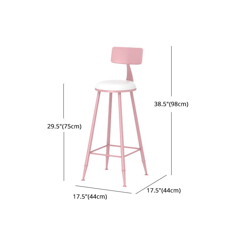 Modern Style Iron Bar Stool with Footrest Milk Tea Shop Pink Bar Stool 30 Inches Clearhalo 'Bar Furniture' 'Bar Stools' 'bar_stools' 'furn' 'furn_bar_stools' 'furniture_bar_stools' 'Kitchen & Dining Furniture' 'kitchen&dining_furn' 'kitchen' 'kitchen_furn' Furniture' 1200x1200_9432a399-6ba3-4c25-80c9-0037252c016d