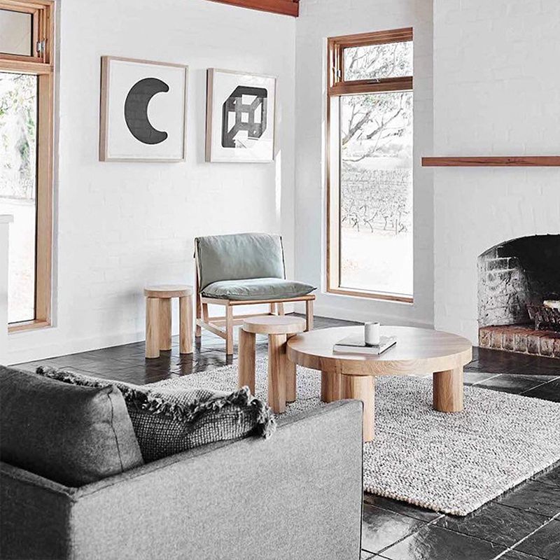 Scandinavian Wooden Round Coffee Cocktail Table 3 Legs Coffee Table Clearhalo 'Coffee & Accent Tables' 'Coffee Tables' 'coffee_tables' 'furn' 'furn_coffee_tables' 'Furniture' 'Living Room Furniture' 1200x1200_943505bb-97e1-4bc5-b317-6fc5d111afa9