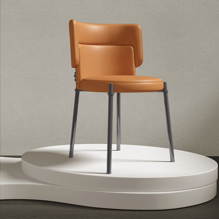 Sedia da pranzo con finta pelle e metallo contemporanea per sala da pranzo