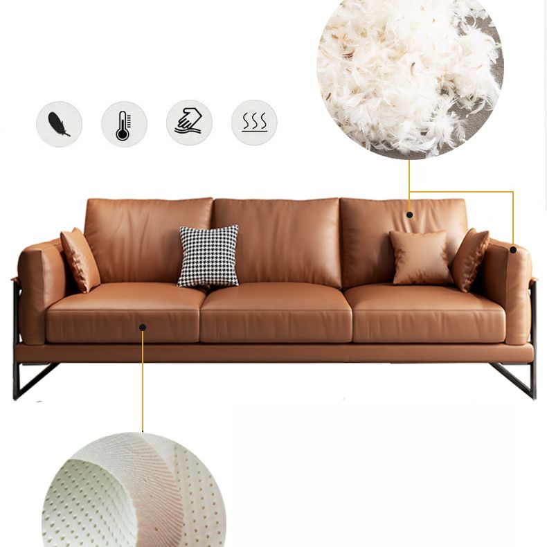 4シーターレザーソファ36.22 "リビングルーム用幅の正方形のアームソファ