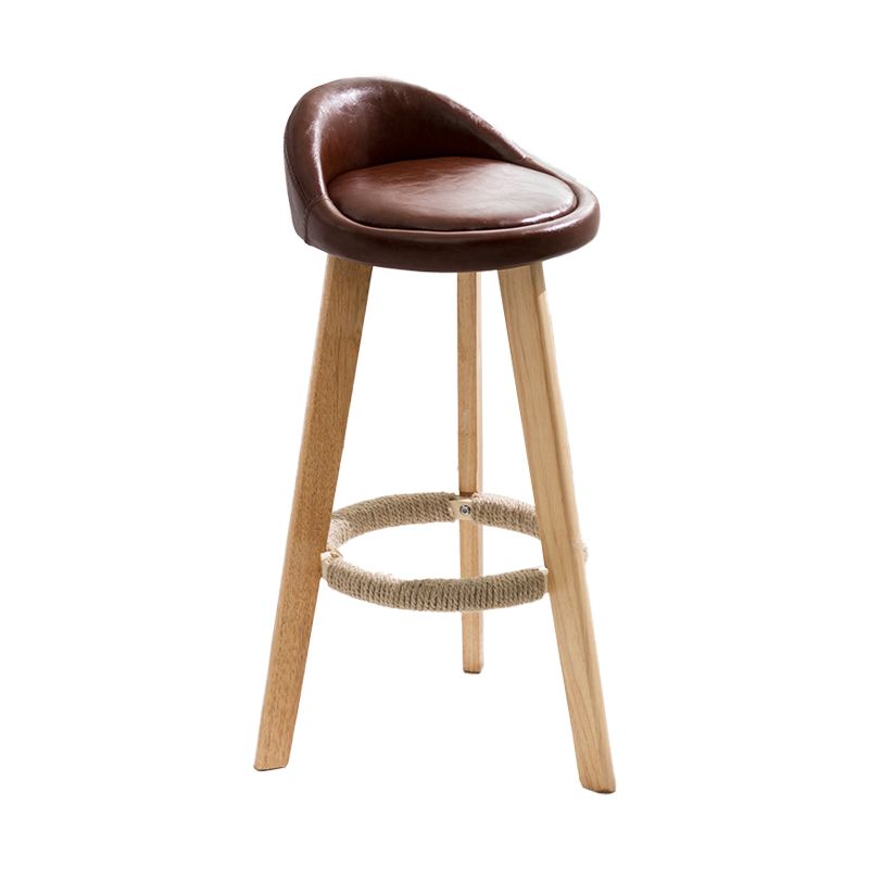 Modern Armless Backrest Counter Stool Wood Kitchen Bar Stool with Pedal Clearhalo 'Bar Furniture' 'Bar Stools' 'bar_stools' 'furn' 'furn_bar_stools' 'furniture_bar_stools' 'Kitchen & Dining Furniture' 'kitchen&dining_furn' 'kitchen' 'kitchen_furn' Furniture' 1200x1200_94360717-2ab4-489d-b407-0d8b22463039