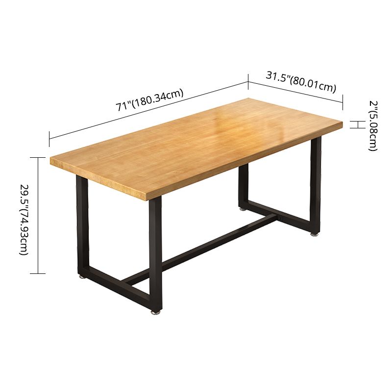 Industrial Style Solid Wood Dining Set with Rectangle Shape Table and Trestle Base for Home Use Clearhalo 'Dining Room Sets' 'Dining Tables & Seating' 'dining_room_set' 'Furniture' 'furniture_dining_room_set' 'Kitchen & Dining Furniture' 'kitchen&dining_furn' 'kitchen' 1200x1200_94361eec-c84e-4df0-8871-2eb428e31cdf