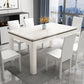 Mid-Century Home Marble Dining Table Rectangle Shape Table with 4 Legs Base Clearhalo ' dining_table' 'Dining Tables & Seating' 'Dining Tables' 'furn' 'furn_dining_table' 'Furniture' 'furniture_dining_table' 'Kitchen & Dining Furniture' 'kitchen&dining_furn' 'kitchen' 'kitchen_dining_table' 1200x1200_9438a45b-0377-4339-a2b6-ee0ff23054f5