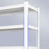 Modern Style Metal Bookshelf White Open Back Bookcase for Home Office