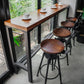 Coffee Shop Hall/Pub Table Industrial Rectangle Footrest Bar Height Table in Natural Clearhalo 'Bar Furniture' 'Bar Tables' 'bar_tables' 'furn' 'furn_bar_tables' 'Furniture' 'Kitchen & Dining Furniture' 1200x1200_94395a65-e706-4be4-88c8-65b5745d2f02