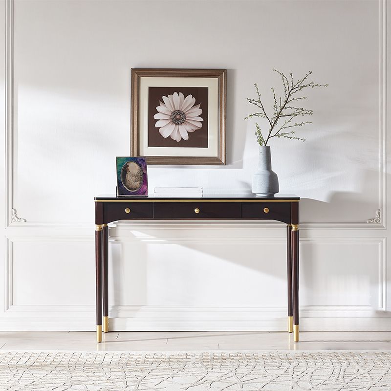 Mid-Century Modern Wood Console Table Rectangle Black Console Sofa Table for Hall