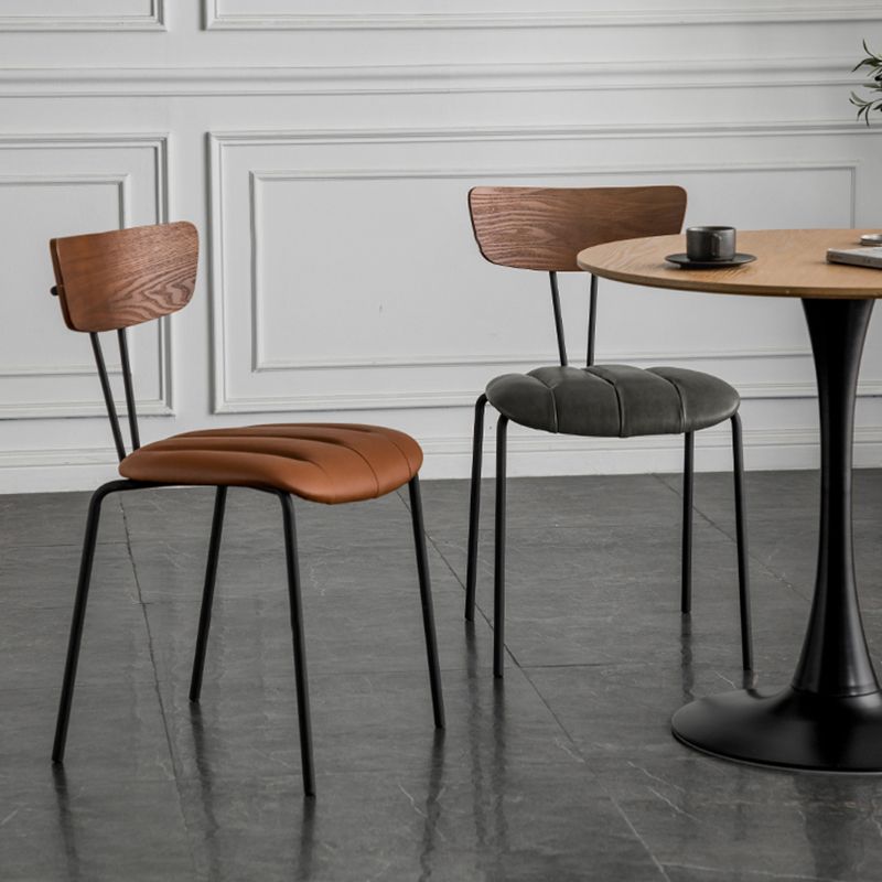 Industrial Style Dining Chairs Kitchen Armless Side Chairs with Metal Legs Clearhalo ' kitchen&dining_furn' 'Dining Chairs' 'Dining Tables & Seating' 'dining_chair' 'furn' 'furn_dining_chair' 'Furniture' 'furniture_dining_chair' 'Kitchen & Dining Furniture' 'kitchen' 1200x1200_943a6072-c094-4033-ab92-aefe81872e65