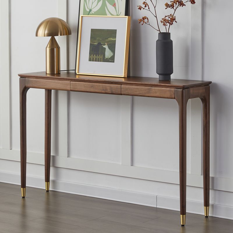 Rectangle Shape Console Table Walnut Wood Console Sofa Table for Hall