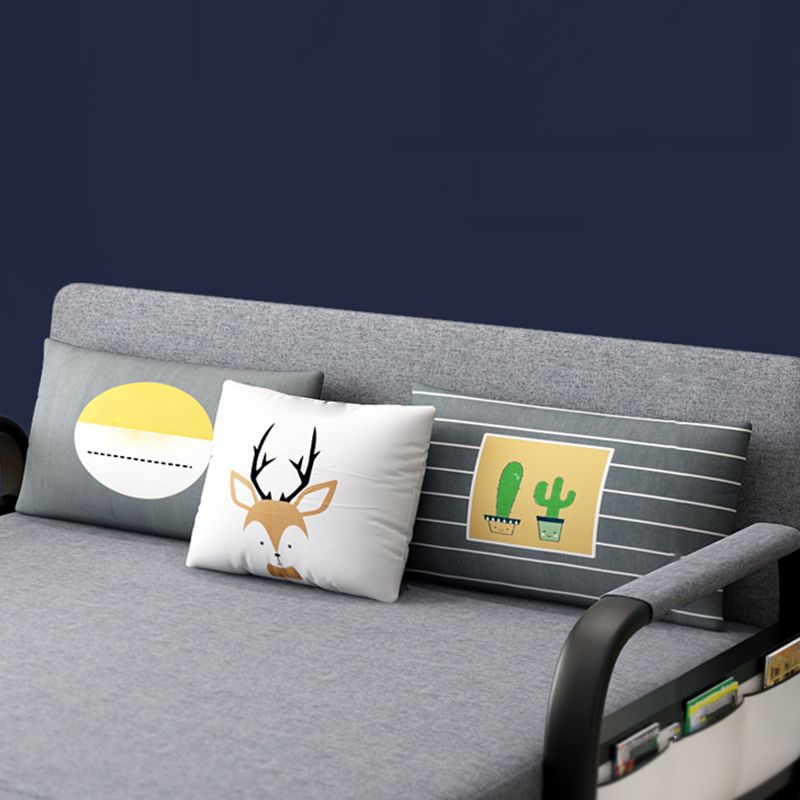 Contemporary Square Arm Cotton Blend Sofa Bed in Grey for 2 People Clearhalo 'furn' 'furn_sofas' 'Furniture' 'Living Room Furniture' 'Sofa' 'sofas' 1200x1200_943d9144-08fc-4fc1-8a19-c0f9d1c63529