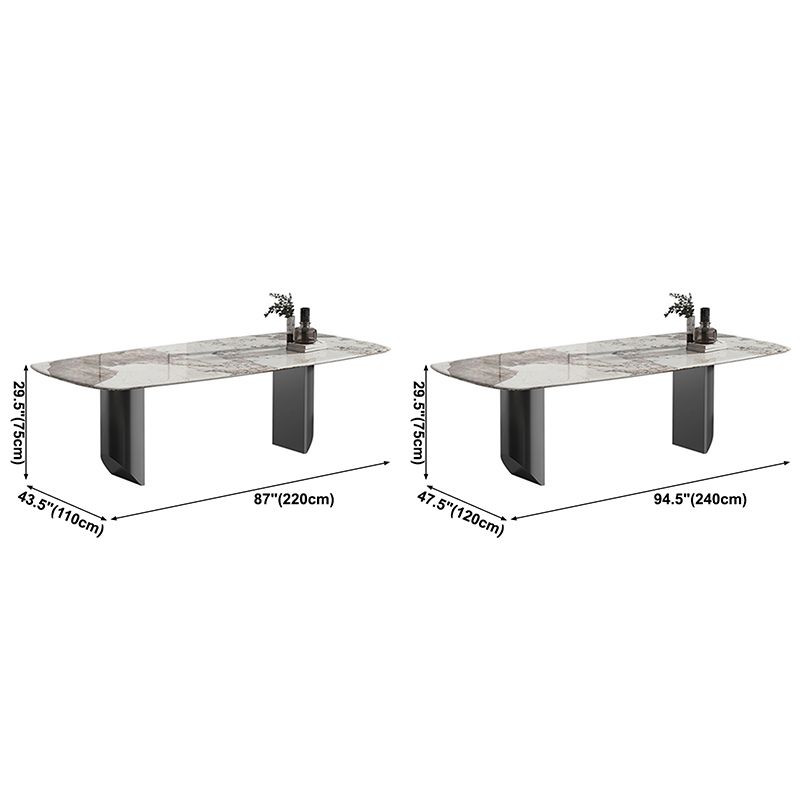 Sintered Stone Modern Rectangle Dining Table White Stone Top Table with Double Pedestal Clearhalo ' dining_table' 'Dining Tables & Seating' 'Dining Tables' 'furn' 'furn_dining_table' 'Furniture' 'furniture_dining_table' 'Kitchen & Dining Furniture' 'kitchen&dining_furn' 'kitchen' 'kitchen_dining_table' 1200x1200_943e4b90-d5f0-4031-ab4d-ea2f2ee5e1ee