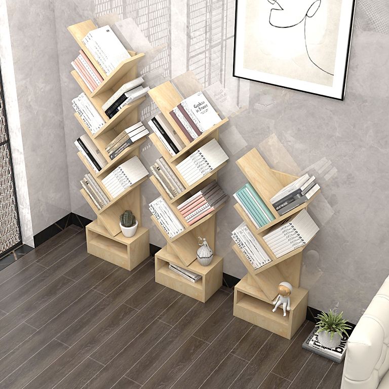 Contemporary Style Geometric Bookcase Vertical Closed Back Book Shelf Clearhalo 'Bookcases' 'furn' 'furn_bookcases' 'Furniture' 'furniture_bookcases' 'Office Furniture' 1200x1200_943f507b-f310-4ad7-9c18-6b96df5f7419