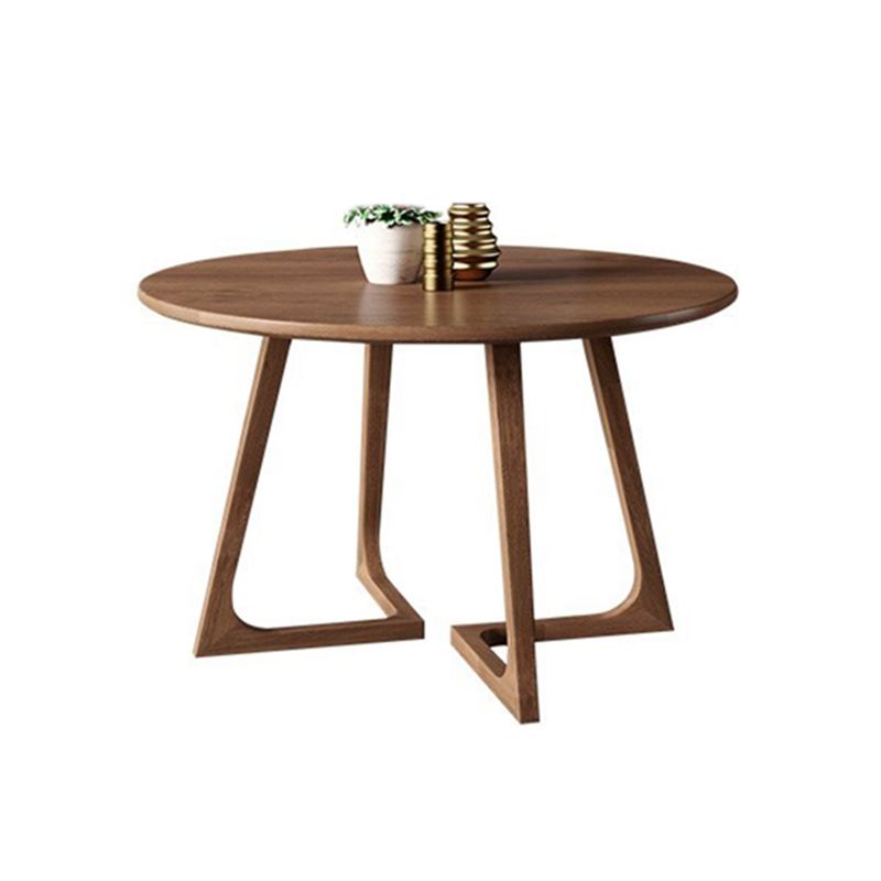 木製の椅子付きラウンドダイネットセット1/2/3/5 PCS茶色の木製ダイニングセット