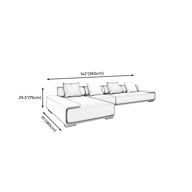 70.87"W Contemporary Square Arm Sectionals with Pillowed Back Cushions Clearhalo 'furn' 'furn_sectionals' 'Furniture' 'furniture_sectionals' 'kitchen' 'kitchen_sectionals' 'Living Room Furniture' 'Sectionals' 1200x1200_943fe1e5-127a-4d97-a8e6-202c7c8a19fe