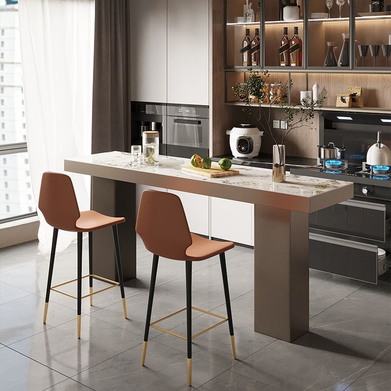 Juego de mesa de Bar Industrial de 1/2/3 piezas, mesa de mostrador de piedra rectangular con taburetes altos