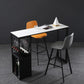 Sintered Stone Bar Dining Table Industrial Rectangle Bar Height Pub Table with Shelves
