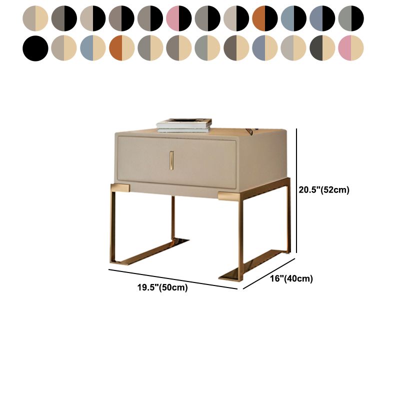 Faux Leder-Nachttisch 1-Zauberer 21 Zoll hohe moderne Beine inklusive Nachttisch enthalten