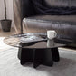 Modern Style Round Glass Table with Metal Base Pedestal Base Coffee Table