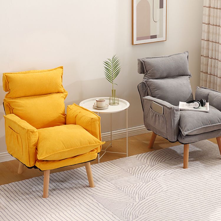 Contemporary Fabric Arms Included With Loose Cover Basic Four Leg Accent Chair