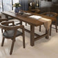 Industrieller Dinette-Tisch, rechteckiger Esstisch aus massivem Holz in Braun