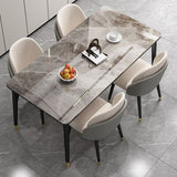 Dining Room Set Scandinavian Rectangular Dining Table with Black Four-leg Metal Base Clearhalo 'Dining Room Sets' 'Dining Tables & Seating' 'dining_room_set' 'furn' 'furn_dining_room_set' 'Furniture' 'furniture_dining_room_set' 'Kitchen & Dining Furniture' 'kitchen&dining_furn' 'kitchen' 1200x1200_9444753d-87fb-4344-a4aa-55d6baca9b6d