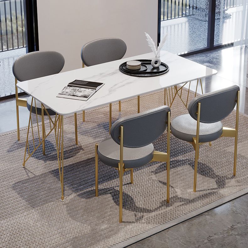 White Stone Top Dining Table Set 1/2/5 Pieces Contemporary Indoor Dinette Set Clearhalo 'Dining Room Sets' 'Dining Tables & Seating' 'dining_room_set' 'furn' 'furn_dining_room_set' 'Furniture' 'Kitchen & Dining Furniture' 1200x1200_9445f998-f9f2-4cbe-bf79-d6138f98554f