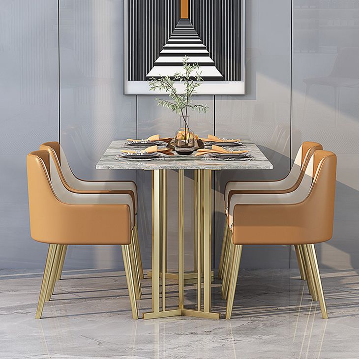 Sintered Stone Dining Table Traditional Luxury Rectangle Table with Gold Frame Clearhalo ' dining_table' 'Dining Tables & Seating' 'Dining Tables' 'furn' 'furn_dining_table' 'Furniture' 'furniture_dining_table' 'Kitchen & Dining Furniture' 'kitchen&dining_furn' 'kitchen' 'kitchen_dining_table' 1200x1200_94488438-dac0-4973-af0f-295f05d2e31c