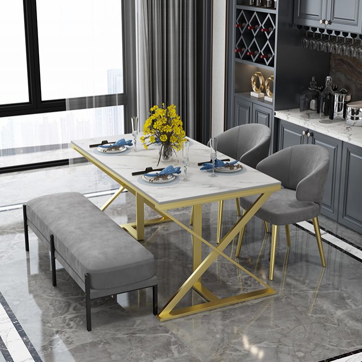 Glam Style 1/2/5 Pieces Dining Furniture Set Rectangle Dining Room Table Set Clearhalo 'Dining Room Sets' 'Dining Tables & Seating' 'dining_room_set' 'furn' 'furn_dining_room_set' 'Furniture' 'furniture_dining_room_set' 'Kitchen & Dining Furniture' 'kitchen&dining_furn' 'kitchen' 1200x1200_9448e708-9c9e-4bcb-9436-0035c79c4cf1
