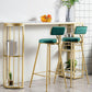 White Stone Bar Table Industrial Bar Dining Table with Sled Base Clearhalo 'Bar Furniture' 'Bar Tables' 'bar_tables' 'furn' 'furn_bar_tables' 'Furniture' 'furniture_bar_tables' 'Kitchen & Dining Furniture' 1200x1200_94490e71-06de-4e71-bce8-c4174c506808