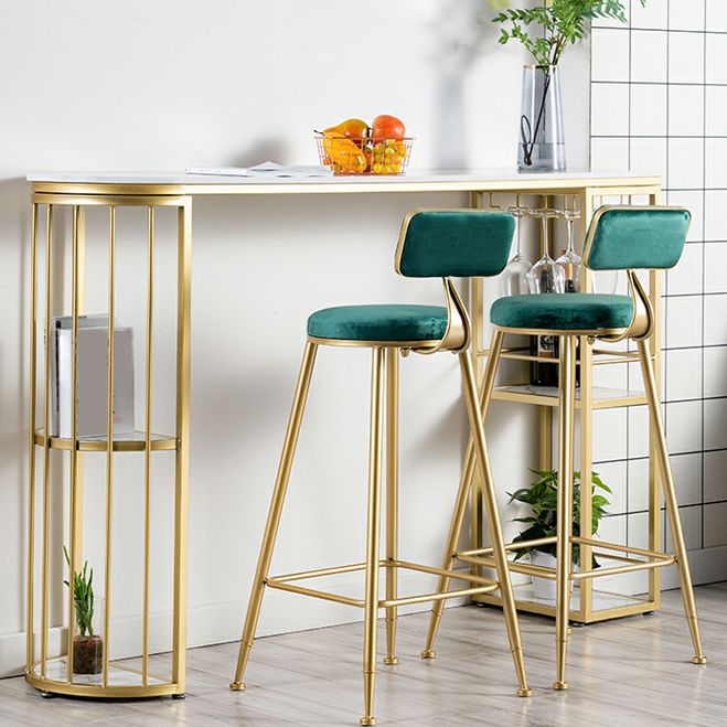 White Stone Bar Table Industrial Bar Dining Table with Sled Base Clearhalo 'Bar Furniture' 'Bar Tables' 'bar_tables' 'furn' 'furn_bar_tables' 'Furniture' 'furniture_bar_tables' 'Kitchen & Dining Furniture' 1200x1200_94490e71-06de-4e71-bce8-c4174c506808